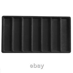 35 Slot Grained Leatherette 5 Drawer Wood Jewelry Display Storage Cabinet Case