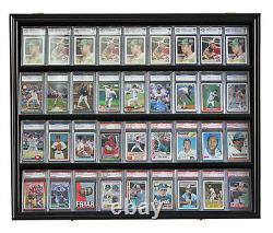 36 Graded Baseball Football Basketball Pokemon Card display Case Frame, CC02-BLA
