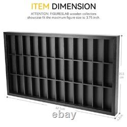 3.75 inch Figure Display Case, Dustproof Cabinet for 36 Figures Wall Mount or