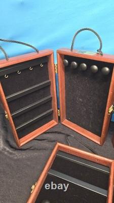 (3) ShowCases To Go Jewelry Display Traveling Trade Show Case Wood Black Box 14