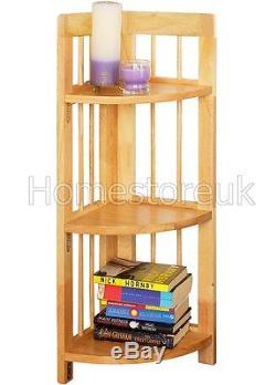 3 Tier Corner Folding Shelf Book Case Display Storage Wood Wooden Unit Rack 831