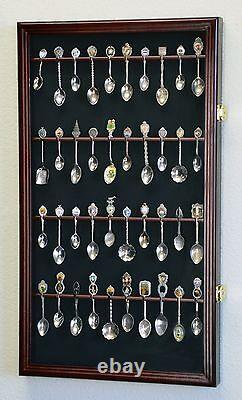 40 Larger Spoon Display Case Cabinet Wall Mount Rack Holder 98% UV Lockable