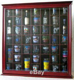 41 Shot Glass Display Case Rack Holder Wall Cabinet, Shadow Box SC03-CHE