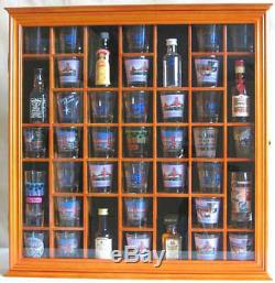 41 Shot Glass Display Case Rack Holder Wall Cabinet, Shadow Box SC03-OA