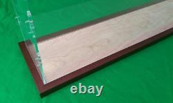 42L x 7W x 14H display case with 3/16 thick acrylic brown wood frame base