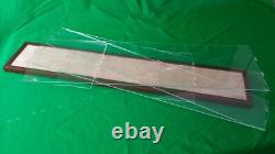 42L x 7W x 14H display case with 3/16 thick acrylic brown wood frame base