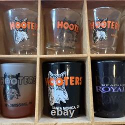 42 Wood Shot Glass Display Case Wall Shelf 40 Hooters Music Travel Sports Bar