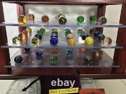 45PC Vintage Pokemon Marble LOT with Display Case Cabinet Set 1999 Toy Biz HTF