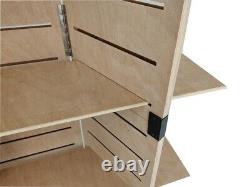 48.0 x 59.5 x 14.5 Wooden Retail Shelving Unit with 3 Shelves, Folding Panels