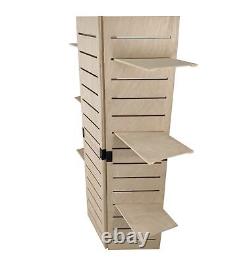 48.0 x 59.5 x 14.5 Wooden Retail Shelving Unit with 3 Shelves, Folding Panels