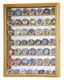 49 Challenge Coin Display Case Mirrored Oak Military Cabinet Wood Shadow Box