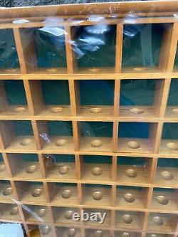 49 Golf Ball Hanging Wall Display Pine Wood Case Cabinet 20.5x19.5x3