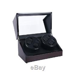 4+0 Automatic Watch Winder Carbon Fiber Jewelry Storage Case Watches Display Box