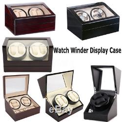 4+6 Automatic Watch Winder Wooden Dual Automatic Motor Storage Display Box Case