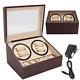 4+6 Automatic Watch Winder Wooden Dual Automatic Motor Storage Display Case Box