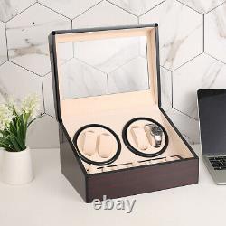 4 6 Watch Winder Automatic Rotation Wood Display Case Storage Organiser