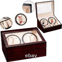 4 6 Watch Winder Automatic Rotation Wood Display Case Storage Organiser