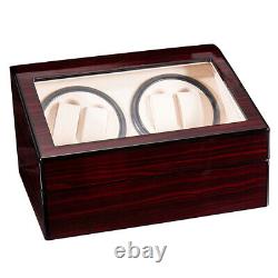 4 6 Watch Winder Automatic Rotation Wood Display Case Storage Organiser