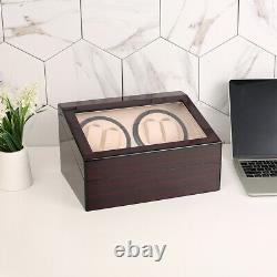 4 6 Watch Winder Automatic Rotation Wood Display Case Storage Organiser