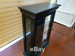 4 Car Tiered Glass/ Black Wood 124 Display Case with Glass Door and Glass Sides
