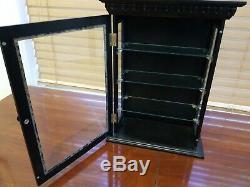 4 Car Tiered Glass/ Black Wood 124 Display Case with Glass Door and Glass Sides