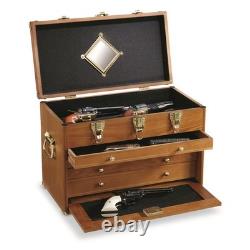 4 Drawer Collector Chest Display Case Wood Glass Top Storage Organizer