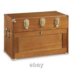 4 Drawer Collector Chest Display Case Wood Glass Top Storage Organizer