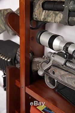 4 Gun Wall Rack Rifle Storage Firearm Wall Mount Display Holder Hanger Hunting