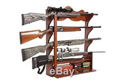 4 Gun Wall Rack Rifle Storage Firearm Wall Mount Display Holder Hanger Hunting