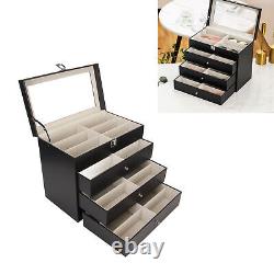 4 Layer Drawer Sunglasses Display Case 24 Slots PU Leather Eyeglass Collecti Gdb