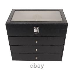 4 Layer Drawer Sunglasses Display Case 24 Slots PU Leather Eyeglass Collecti Gdb