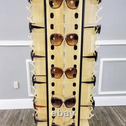 4-Sided Wood Floor Display Storage Holds 72-Pair Sunglass Readingglass Retail
