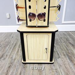 4-Sided Wood Floor Display Storage Holds 72-Pair Sunglass Readingglass Retail