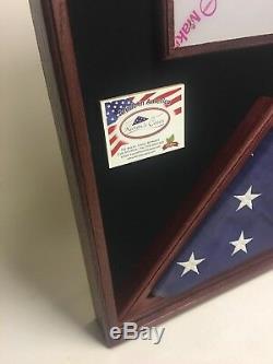 4' X 6' Oak Flag Display Case Flag Storage Shadow Box Made In Wisconsin #1040B