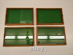 4x Vintage Mini Jewelry Display Case(s) Antique Museum / Shop Wood & Glass