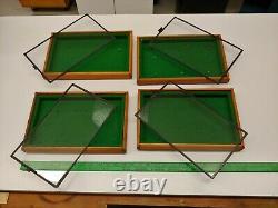 4x Vintage Mini Jewelry Display Case(s) Antique Museum / Shop Wood & Glass