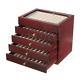 50 Pens 5 Layer Large Wine Red Wooden Display Storage Case Wood Box Organizer