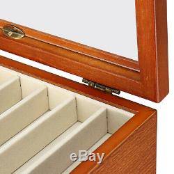 50 Pens Wooden Box Fountain Pen Display Storage Wood Case Holder 5 Layer Slots