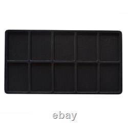 50 Space Grained Leatherette 5 Drawer Wood Jewelry Display Storage Cabinet Case