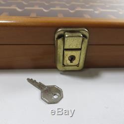 50 Zippo Lighter Locking Wood Display Case with Key