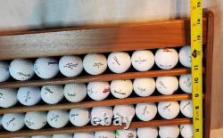50 advertising Logo golf balls with Wood Display Case Vintage