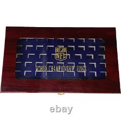 53 Hole HQ Cherry Wood Large Championship & Class Ring Display Case Clear Window