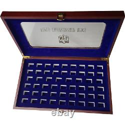53 Hole HQ Cherry Wood Large Championship & Class Ring Display Case Clear Window