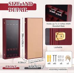 5 Baseball Bat Display Case Wall Mount Wooden Display Holder Vertical Horizontal