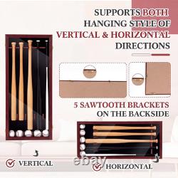 5 Baseball Bat Display Case Wall Mount Wooden Display Holder Vertical Horizontal