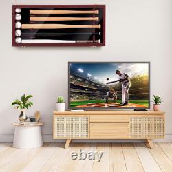 5 Baseball Bat Display Case Wall Mount Wooden Display Holder Vertical Horizontal