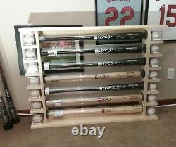 5 Bat Wood Free Standing Baseball Bat Display Rack