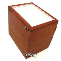 5 Layer 50 Pen Wooden Box Fountain Display Storage Organize Collect Case New