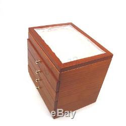 5 Layer 50 Pen Wooden Box Fountain Display Storage Organize Collect Case New