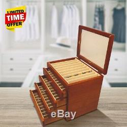 5 Layer Wooden Box Fountain Pen Display Storage Organize Wood Case 50 Pens Large